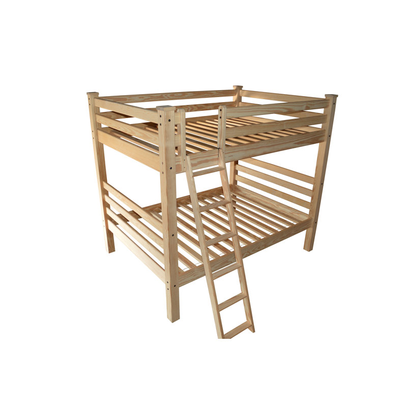 Lit standard en bois massif Jahvon, Brun clair, Double