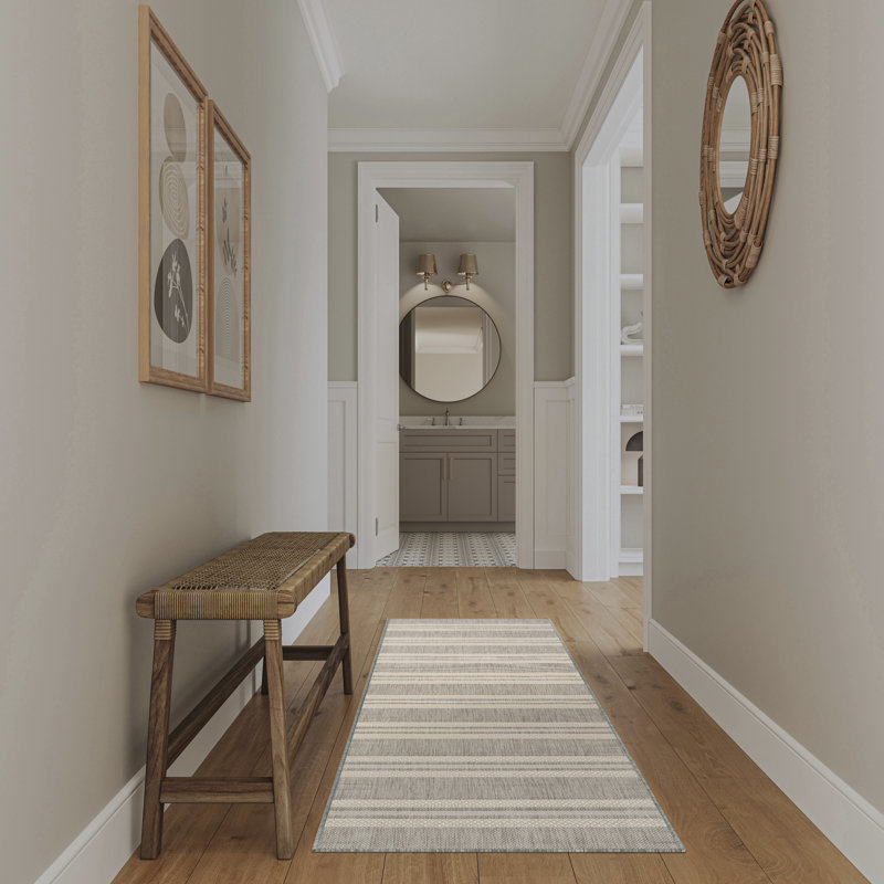Manderella Modern Rug, Gray, Runner 2'2" x 8'