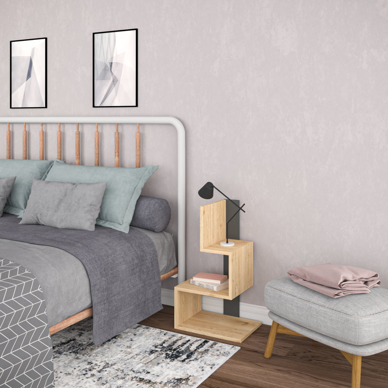 16.54'' W Nightstand, Oak/Anthracite