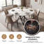 Plateau de table rond en pierre frittée blanche, diamètre 150 cm (59,05 pouces).