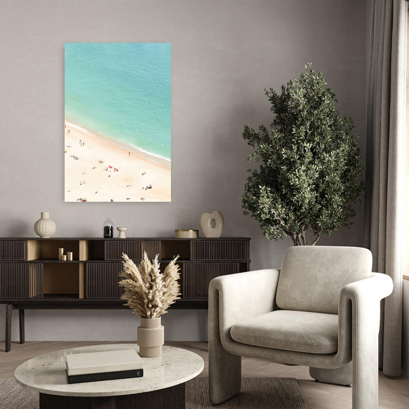 «Beach Set 1», art mural contemporain, H 36 po x l 24 po