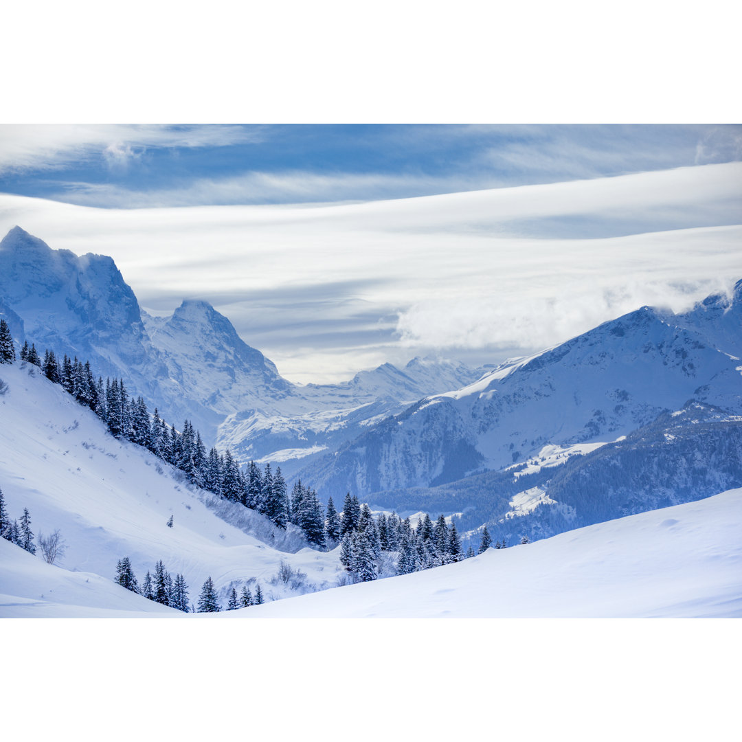 Schweizer Alpen Bergkette von 35007 - Kunstdrucke auf Leinwand ohne Rahmen