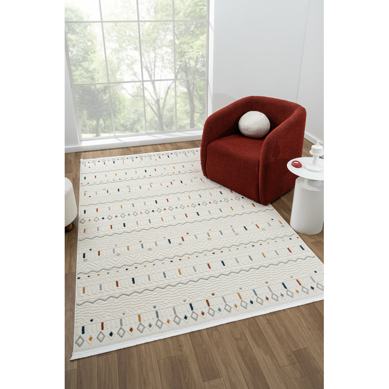 Raza Geometric Shapes Machine Made 62.99cm X 90.55cm Indoor / Outdoor Area Rug