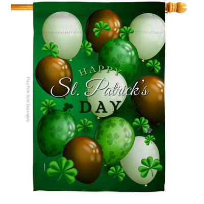 Double Sided 40 in. H x 28 in. W Polyester St. Patrick's Day House Flag