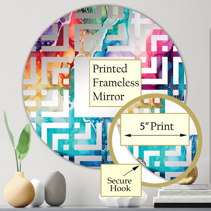 Miroir décoratif Maze Rainbow, 23,6 po x 23,6 po