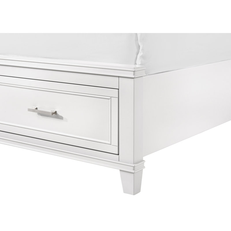 Lit de rangement très grand blanc en X avec tête de lit en bois massif et style transitionnel de 86,06 po Profondeur, 81,58 de largeur, 49,07 de hauteur, poids de 192,28 lb, blanc, peuplier et bois d'hévéa, transitionnel, l