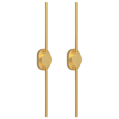 31.5 in. Modern Gold Battery Operated LED Wall Sconce, USB Rechargeable, Dimmable, Remote Control, Set of 2