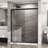 60 In. W X 72 H Shower Enclosure - Tempered Glass, Matte Black, Captivating Black Frame, Splash Design