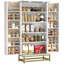 HOMCOM 119.5 cm Kitchen Cupboard, Double Doors, Adjustable Shelves, White