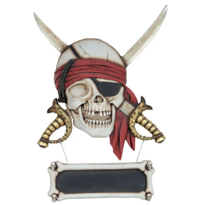 Jahaziel Pirate Skull Sword Sign Statue