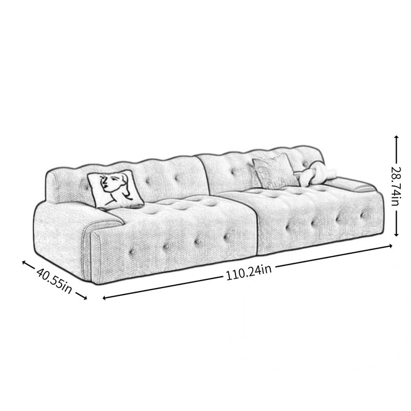 Italian Simple Design Black Sofa