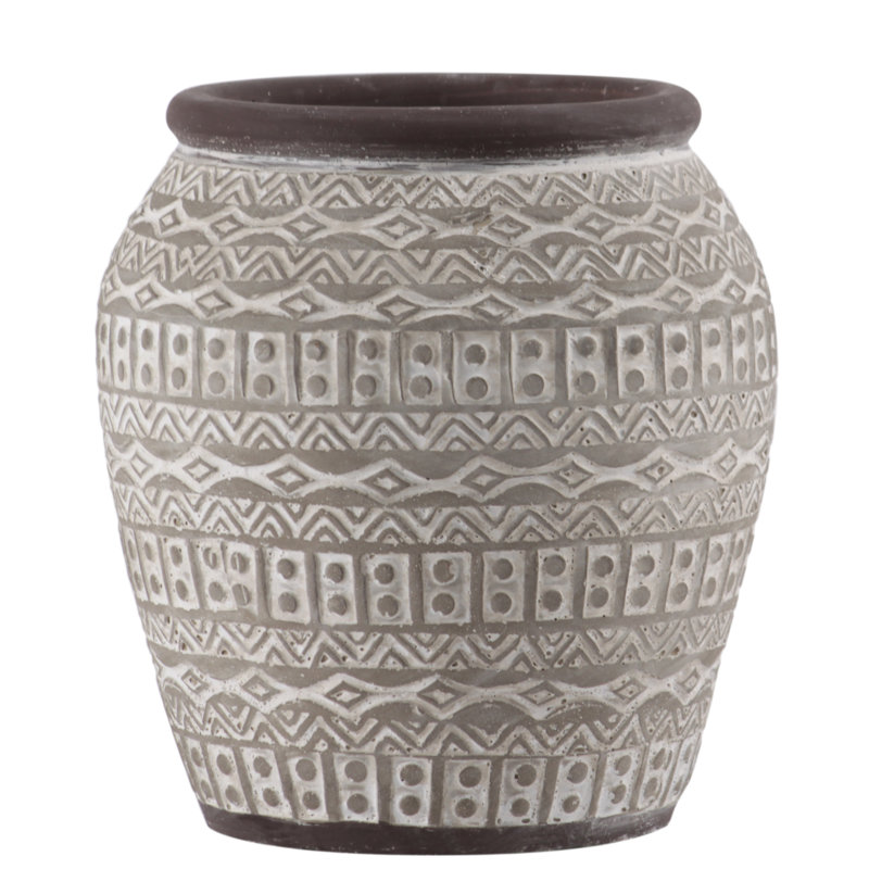 Handmade Cement Table Vase, 8.5" H x 8" W x 8" D