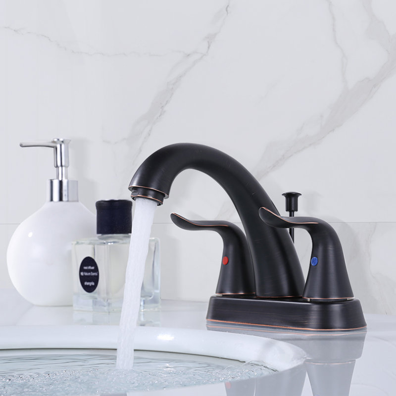 Centerset 2-handle Bathroom Faucet with Drain Assembly, Oiled Rubbed Bronze
