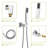 Shower Head Assembly - 16 Inch Ceiling Mount Square Dual With -balanced Valve, Rainfall And Handheld, Easy Installation Centrifugal Force Resistance Mounted Dirt Removal