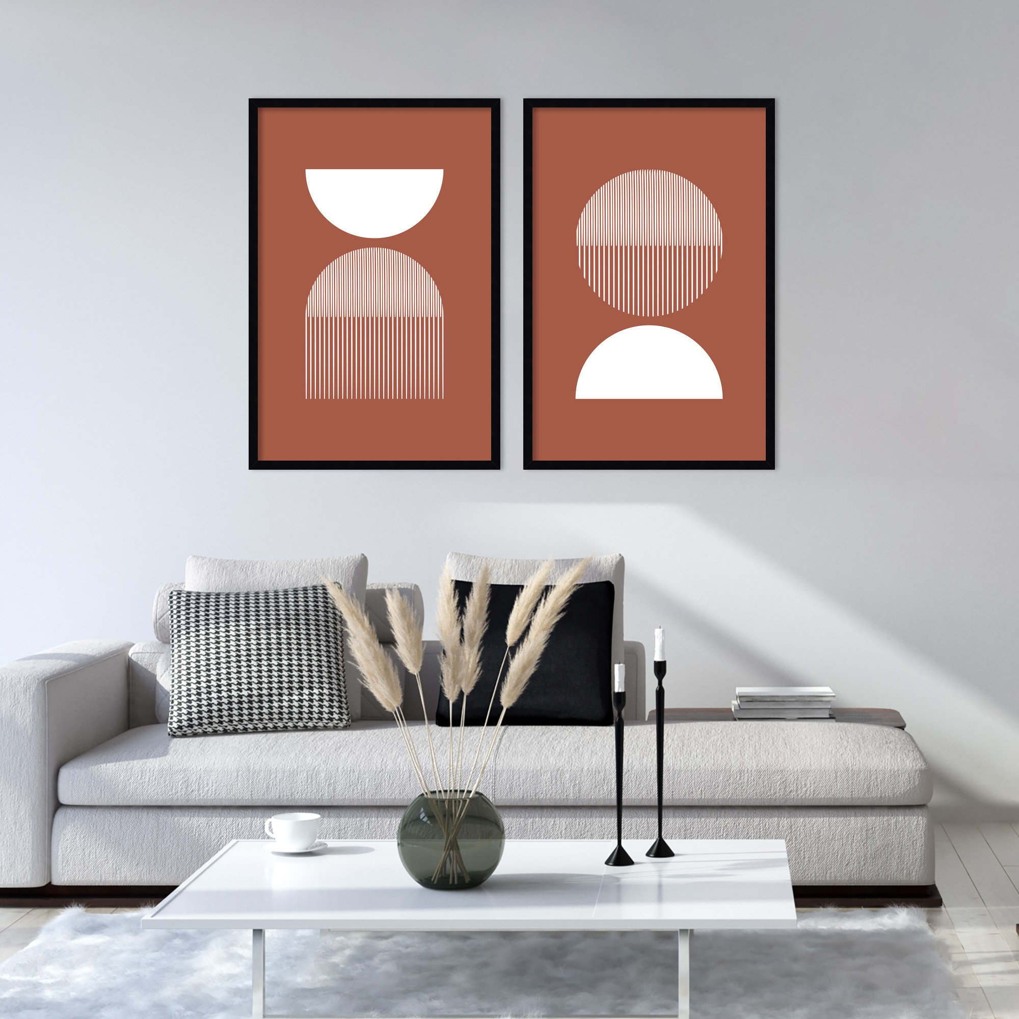 Mid 31 and 41 - 2 Piece by Jacob Goossen, 48" W x 33" H, Black