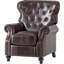 Fauteuil inclinable avec accoudoirs roulés gris brun Accents