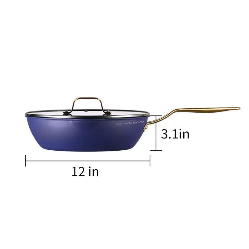 Caannasweis 12" Non-Stick Aluminum Wok with Lid