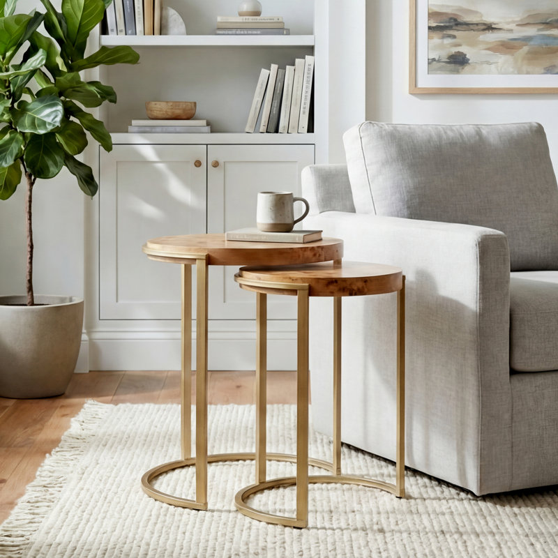 Ensemble de tables de bout Nesting Burlwood