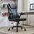 Ergonomic Computer Desk Chair With Adjustable Flip-up Arms, Lumbar Support Swivel Task Chair With Rocking Function-1137496207