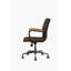 Chaise de bureau en cuir fleur chocolat