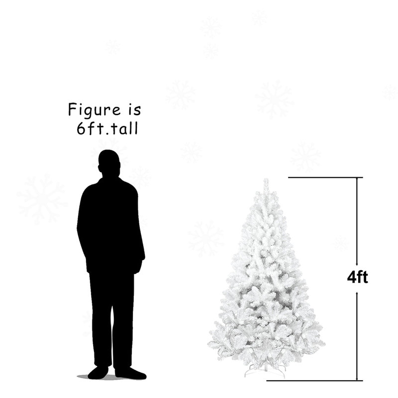Arbre de Noël blanc 7,5 pi avec fil mémoire, arbre en PVC artificiel à charnière de 1200 pointes, arbre de Noël à assemblage facile pour les décorations intérieures (ornements non inclus)