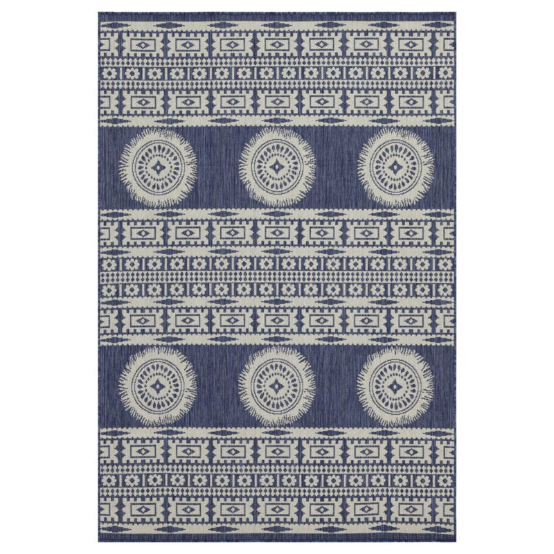 Tapis bleu intérieur / extérieur Sunshine, Rectangle 7 pi 10 po x 10 pi 3 po