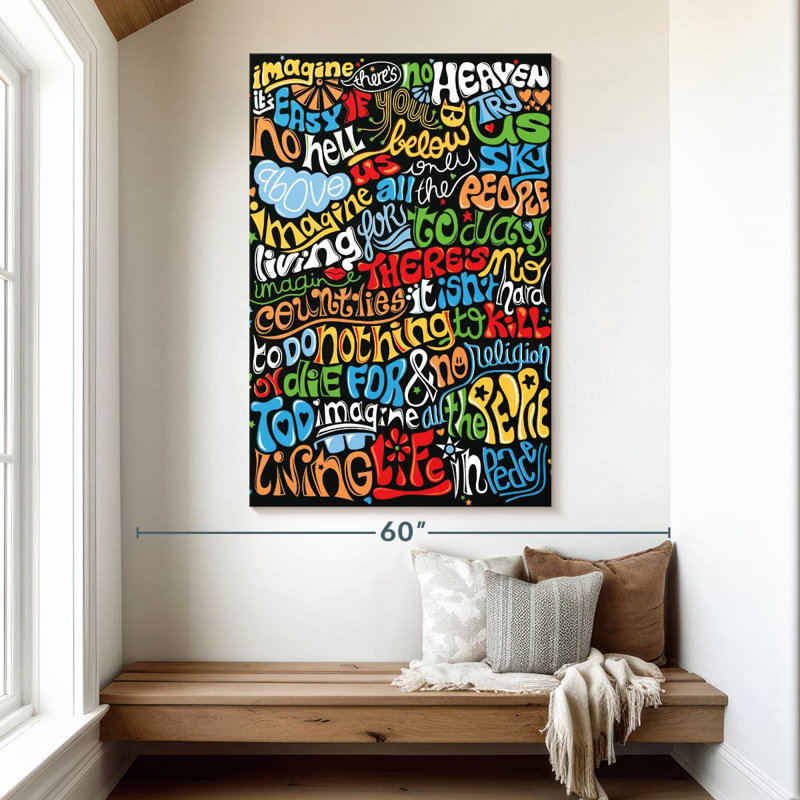 Tergel Imagine Quote, 51" H x 34" W