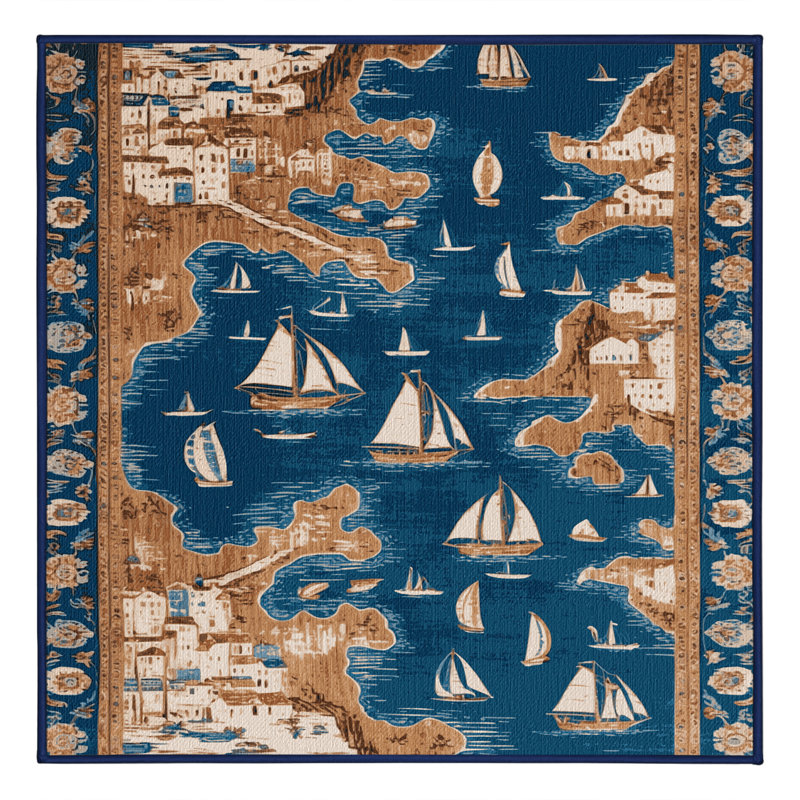  Tapis bord de mer lavable, Rectangulaire 3 pi x 5 pi