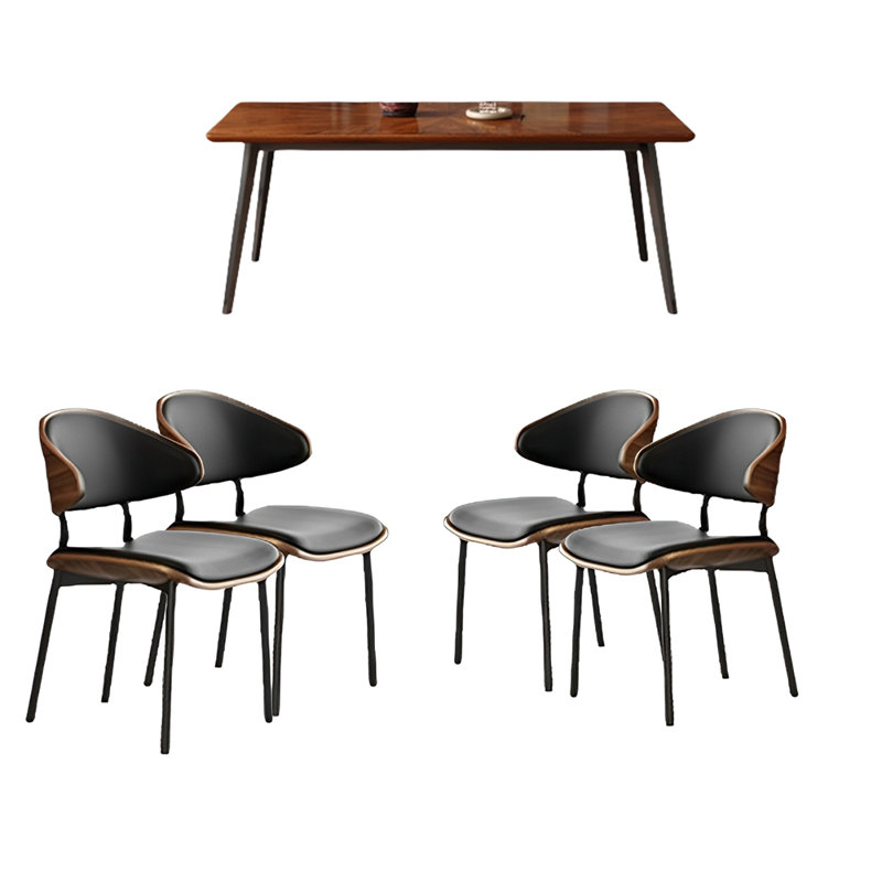 Modern simple rectangular dining table sets, 29.92"H x 70.86"L x 35.43"W