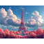 Rideaux de fenêtre Tour Eiffel Landmark Cloudy Sky Drapes - 2 panneaux-97287004