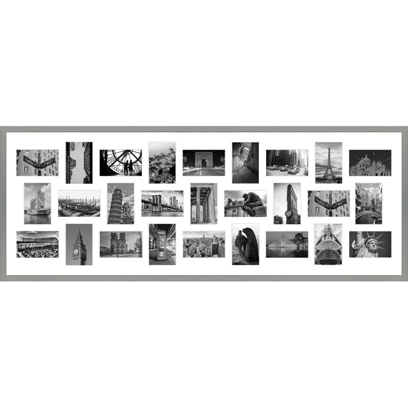 Koloski Wood Picture Frame with Mat, Light Grey