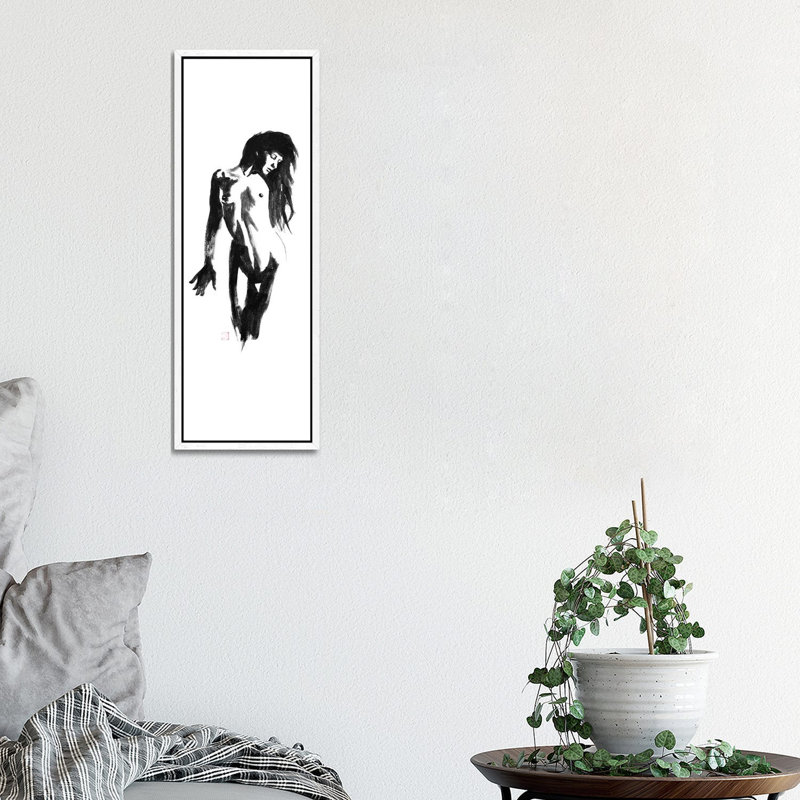 On The Wall by Péchane - Panoramic Print on Canvas, 30.48 cm H x 91.44 cm W, White Framed