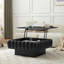 Table basse carrée à plateau relevable avec structure en bois massif et rangement caché-990997395