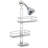 iDesign Linea Adjustable Bathroom Shower Caddy for Shampoo, Conditioner, Soap - Silver