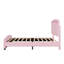 Lit tête de lit simple tapissier courbé rose-501407796-501407785