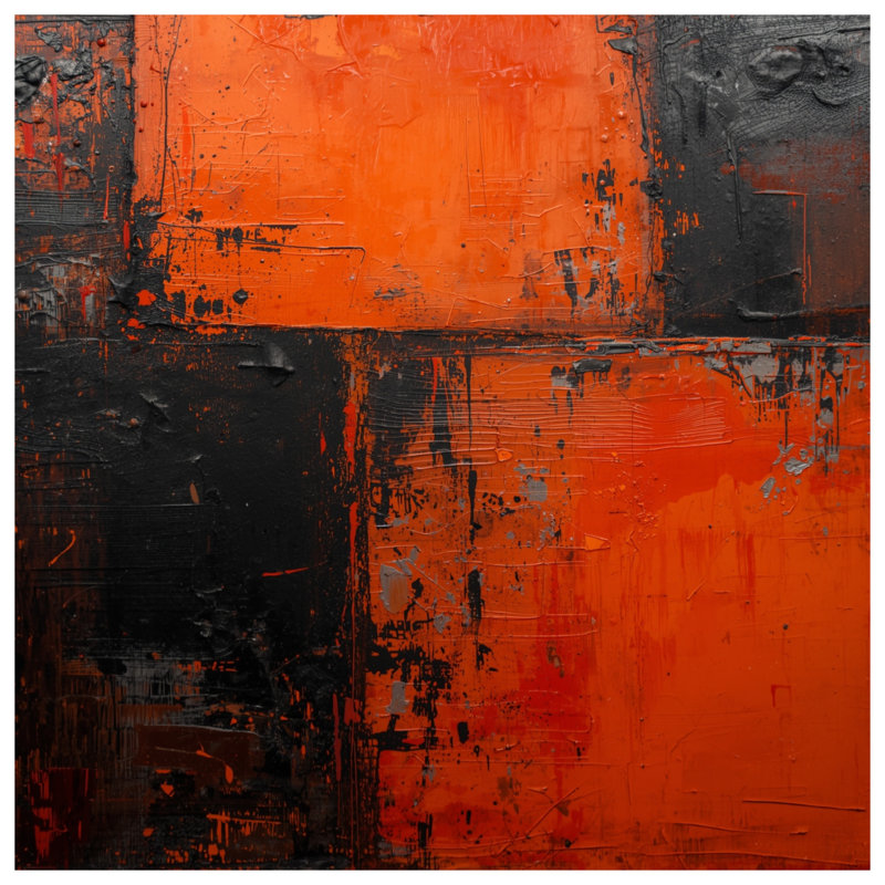 Coussins décoratifs à double face orange et noir, 14 X 14 pouces