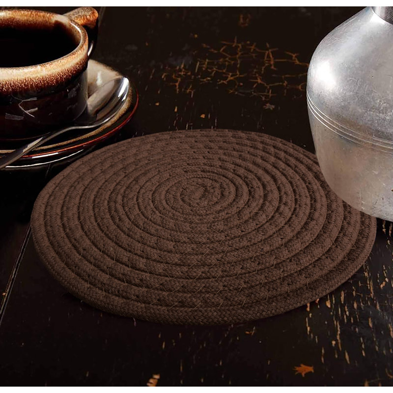 Polyester Round 1 Piece Trivet, Brown