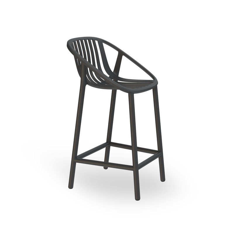 Tabouret haut Bini, Siège d'une hauteur de 25,79 po, Gris foncé