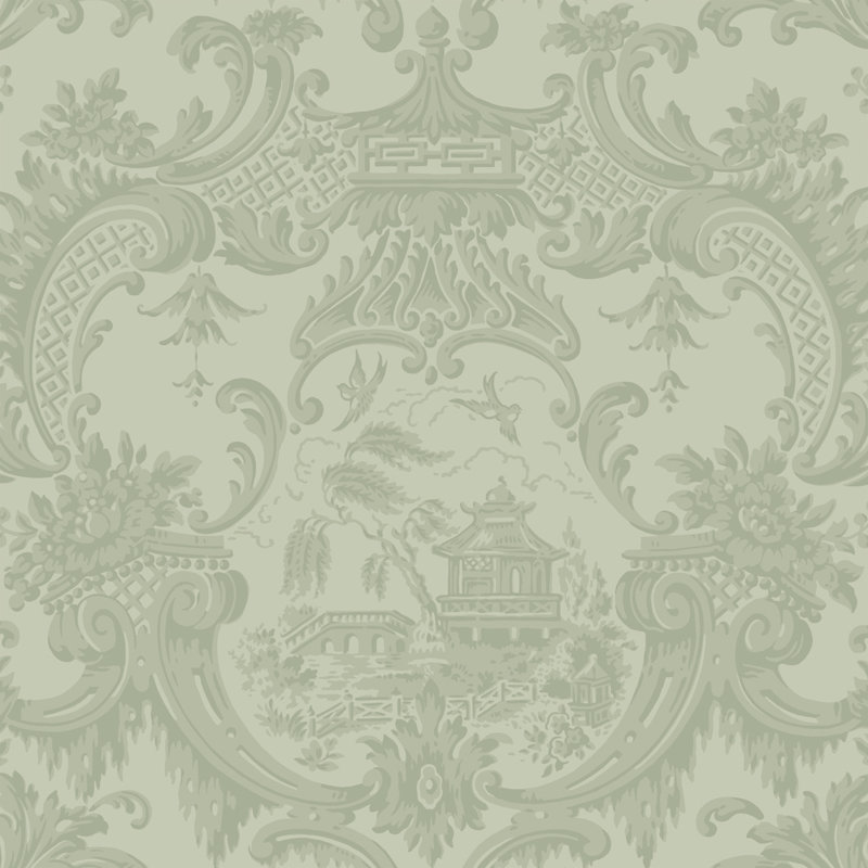 Anthology Chippendale China Toile Wallpaper Roll, Olive