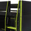 Lit mezzanine double en bois avec bureau, garde-robe ouverte, compartiments de rangement et lumières RVB, vert-34906801