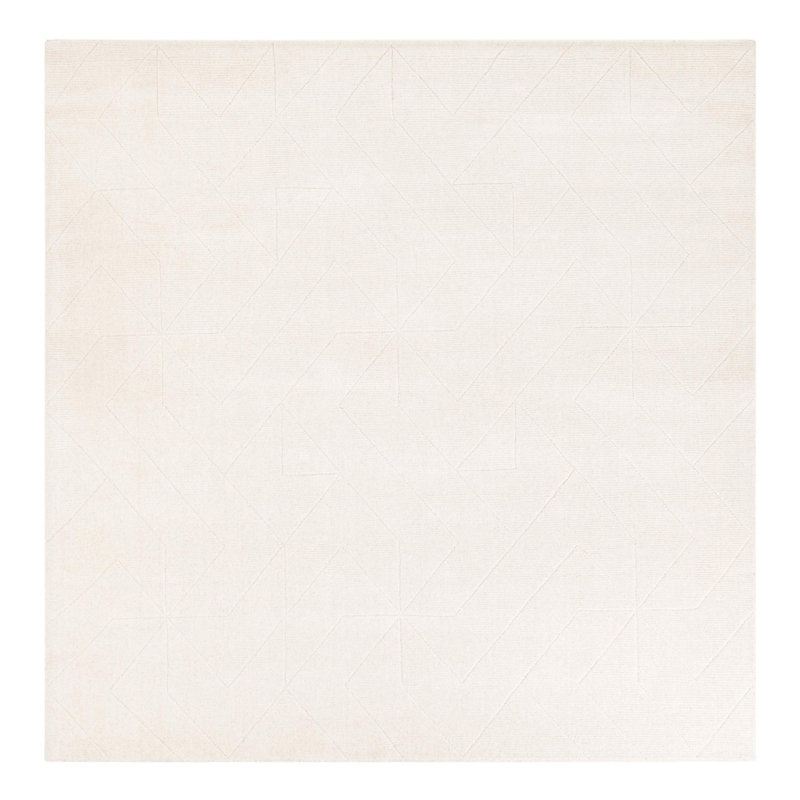 Cyndle Hand-Tufted Wool Geometric Area Rug, Square 7'10"