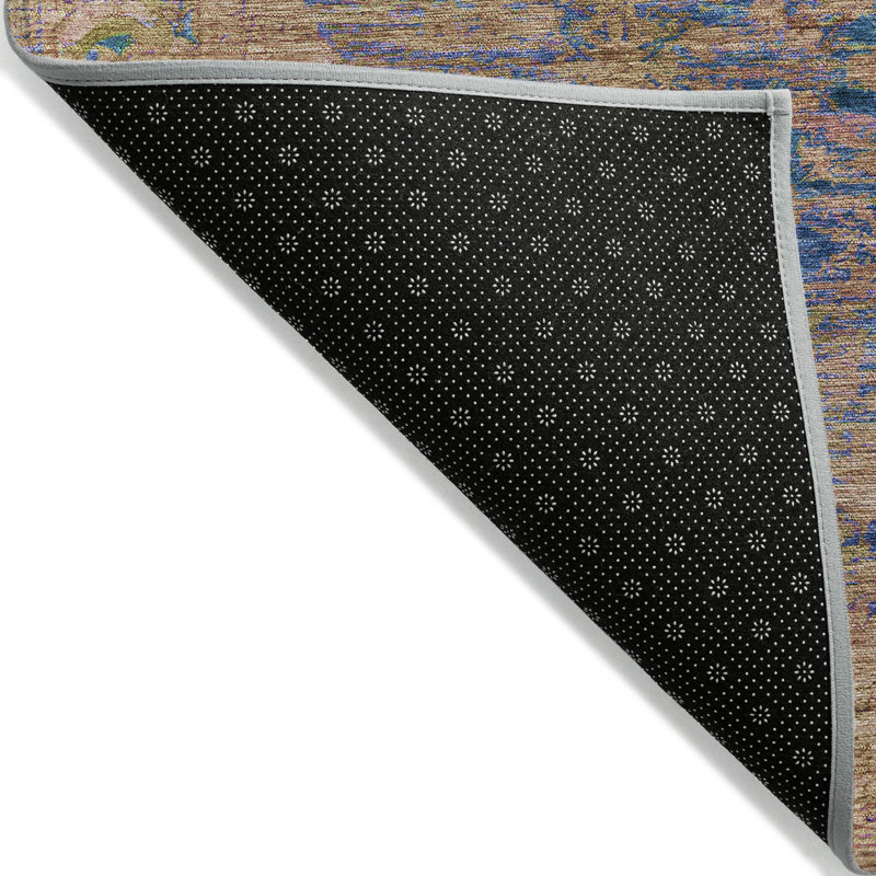 Machine Washable Indoor/Outdoor Xhevrie Navy Rug, Rectangle 1'8" x 2'6"