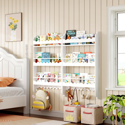 39.4" H X 23.6" W Wooden Kids Floating Bookcase with 3 spacious open shelves