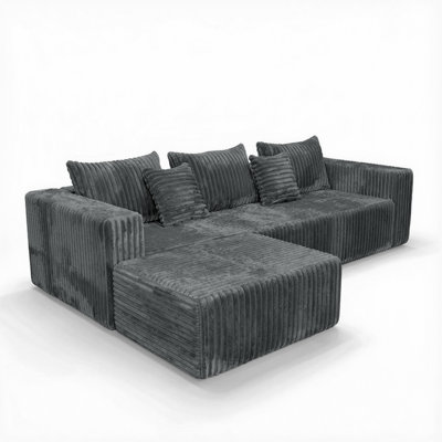 Boneless Oversized 108" Boneless Sectional Sofa, Modular Couch with Reversible Chaise & Ottoman for Flexible Living Room