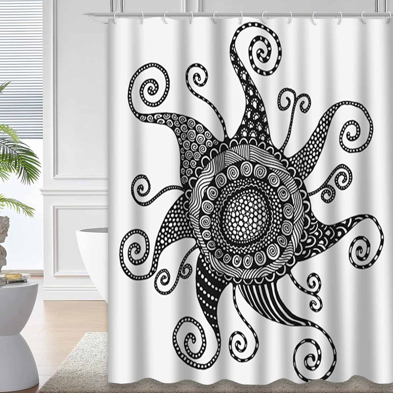 Rideau de douche avec 12 crochets Spring, L 72 po x l 84 po