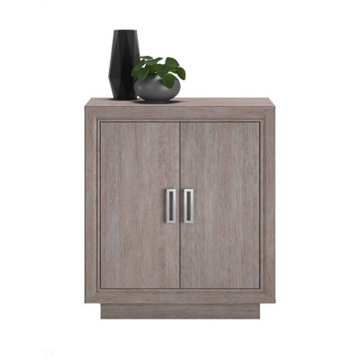 Armoire de rangement en bois au design fonctionnel, gris moyen