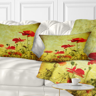 Coussin lombaire floral sur fond grunge