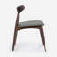 Ensemble de 2 chaises rétro en bois d'hévéa avec dossier ergonomique et coussins moelleux, noyer et gris clair
