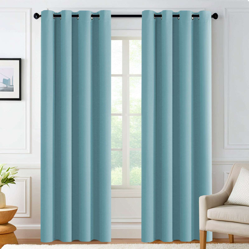 Curtains for Bedroom/Living Room 2 Panels Set - Thermal Insulated Room Darkening Grommet Top Curtains, 52" W x 84" L, Aqua