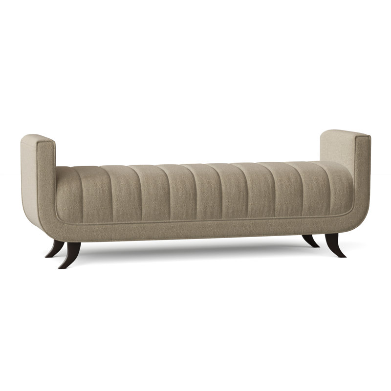 Salon Upholstered Bench, American Walnut, Venice Linen